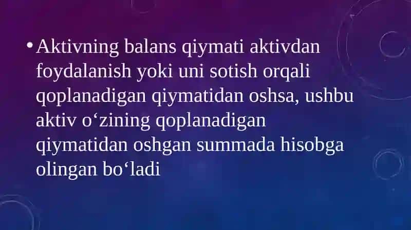 Aktivlarning qadrsizlanishi 4
