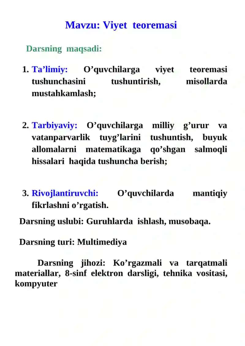 Viyet Teoremasi 4