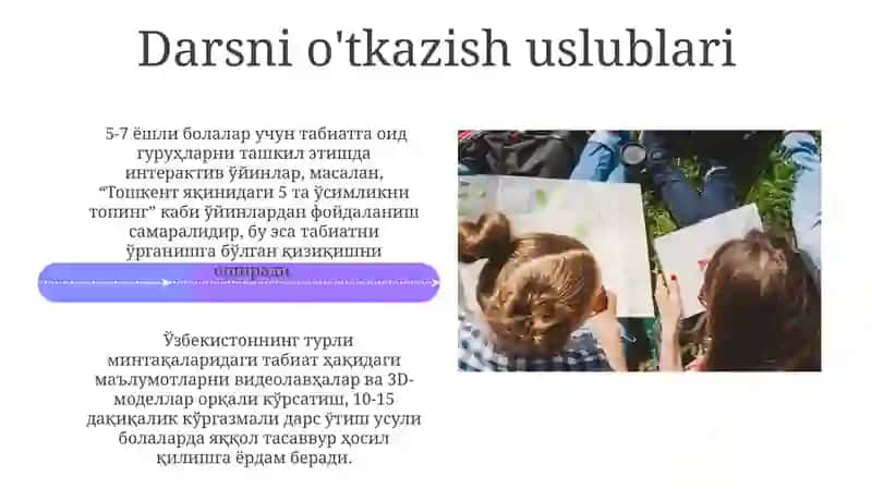Tabiatga oid guruhlarni tashkil etish 4