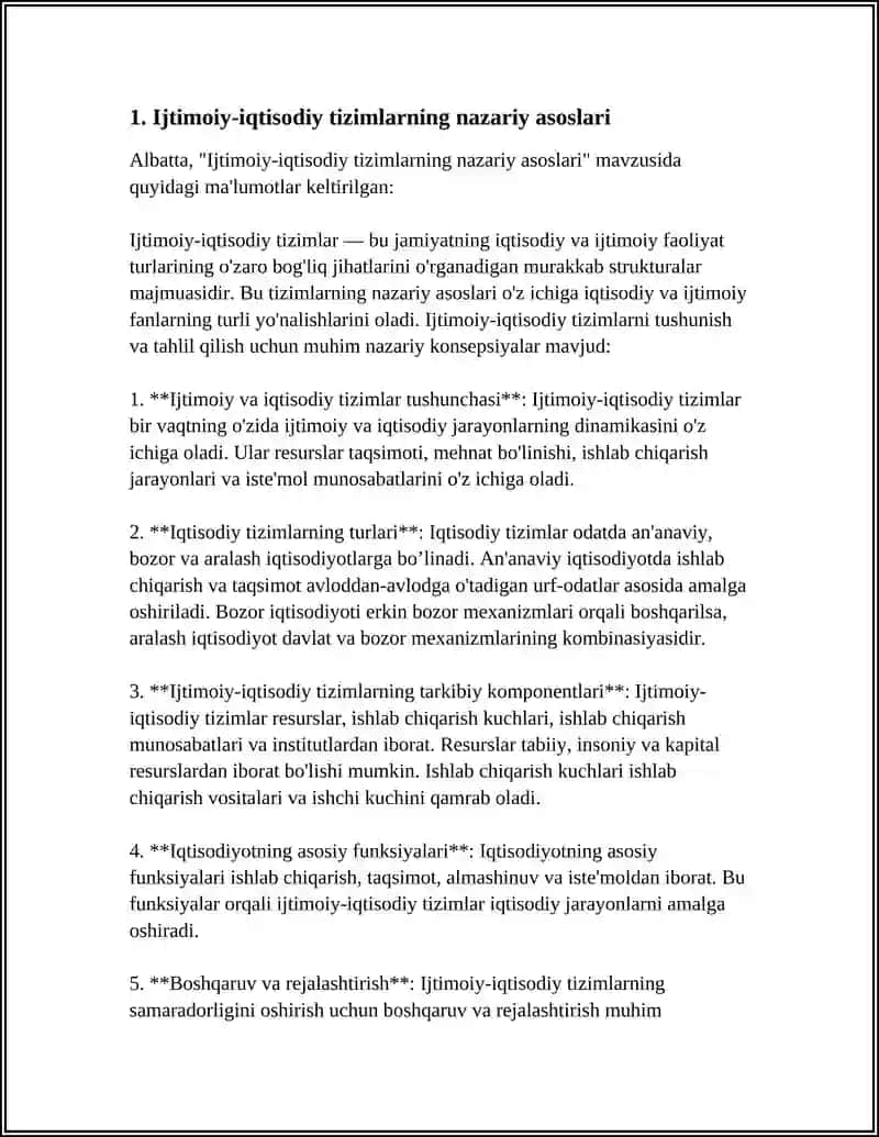 IJTIMOIY-IQTISODIY TIZIMLAR VA DOIRAVIY AYLANISH 4