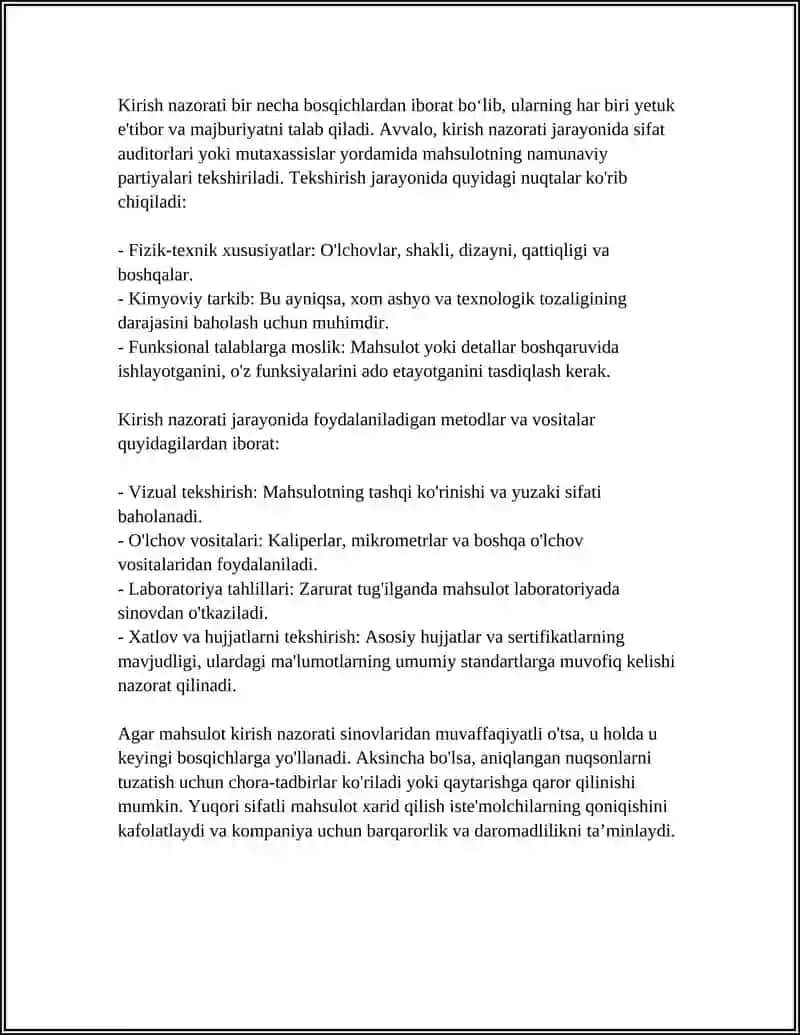 SIFAT NAZORATINING ASOSIY TURLARI 4