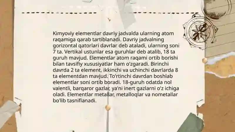 Kimyoviy elementlarning tavsiflanishi 4