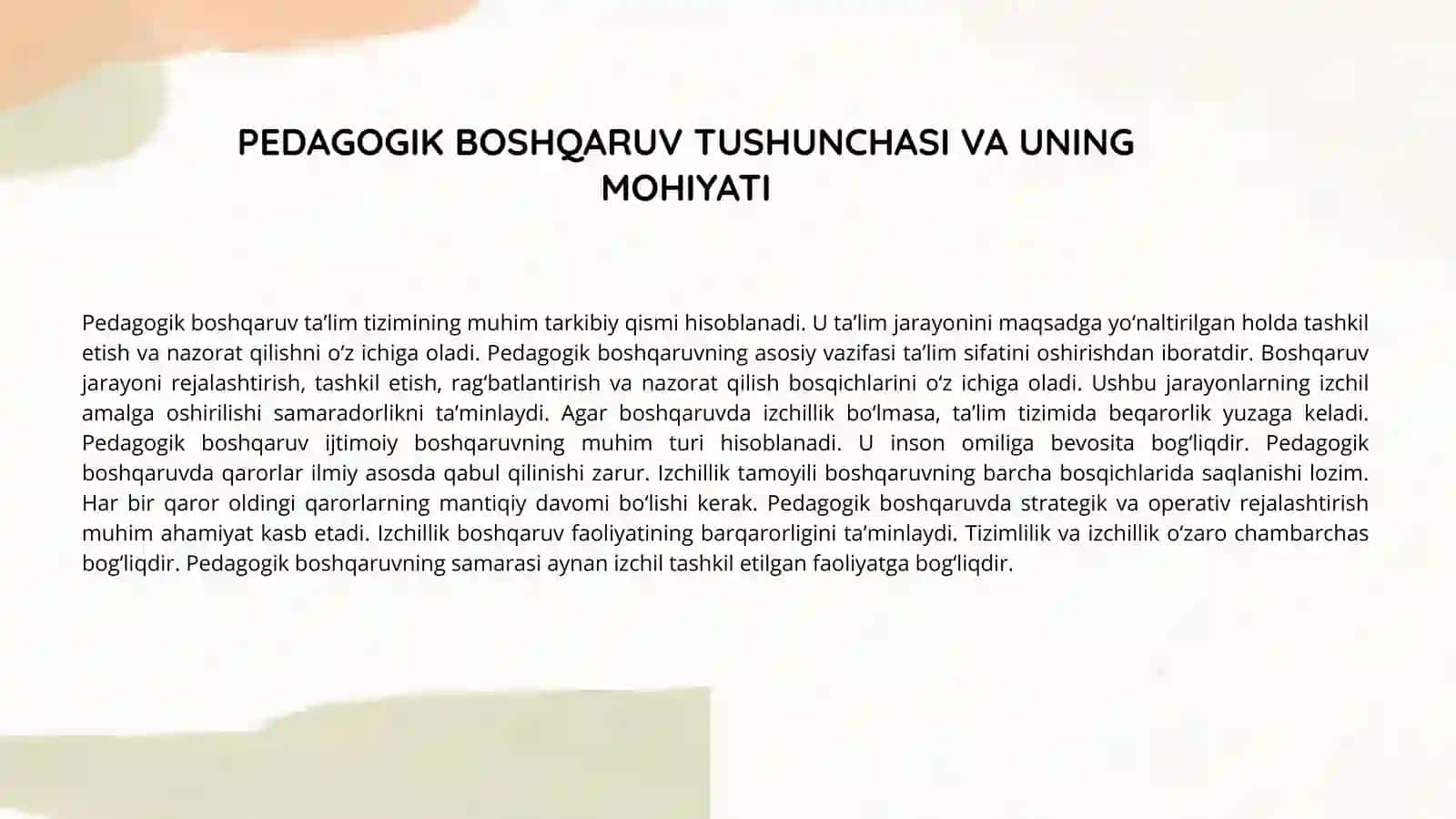 Pedagogik boshqaruv nazariyasi 4