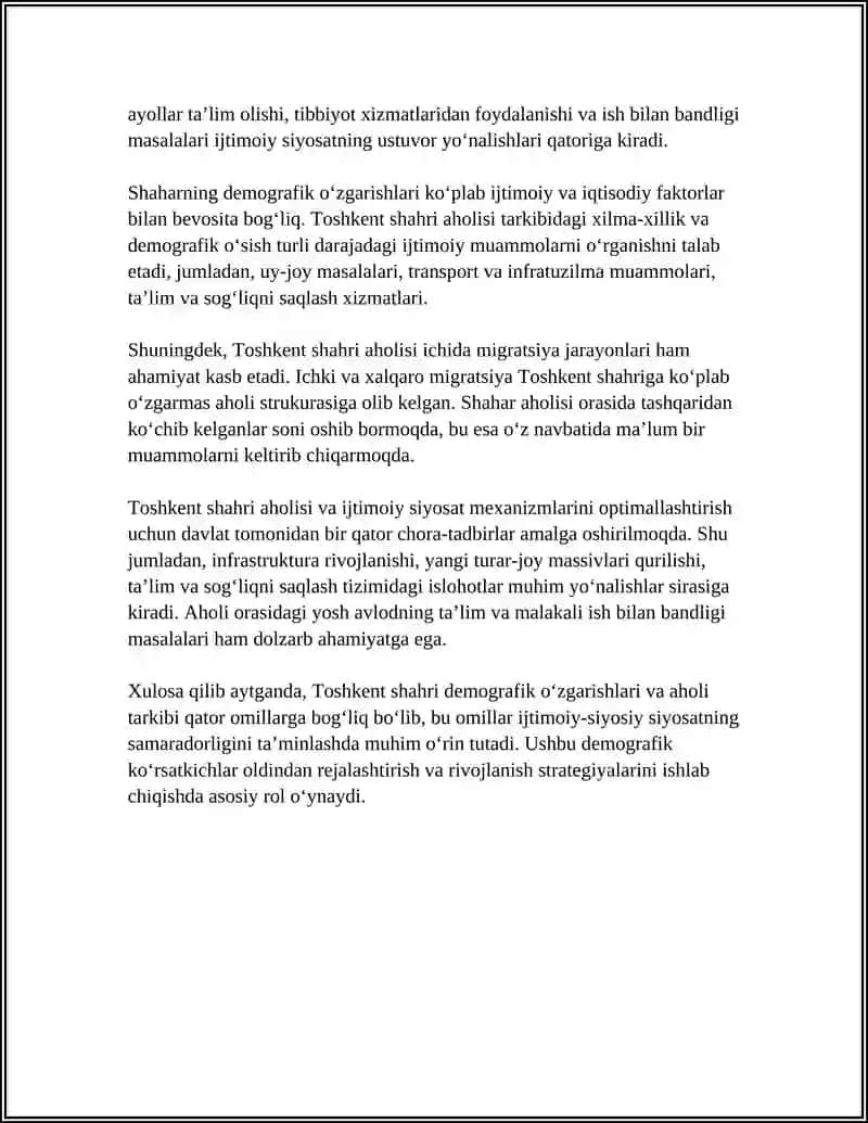 TOSHKENT SHAHRINING IJTIMOIY-SIYOSIY RIVOJLANISHI: AHOLI VA IJTIMOIY SIYOSAT MEXANIZMLARI 4