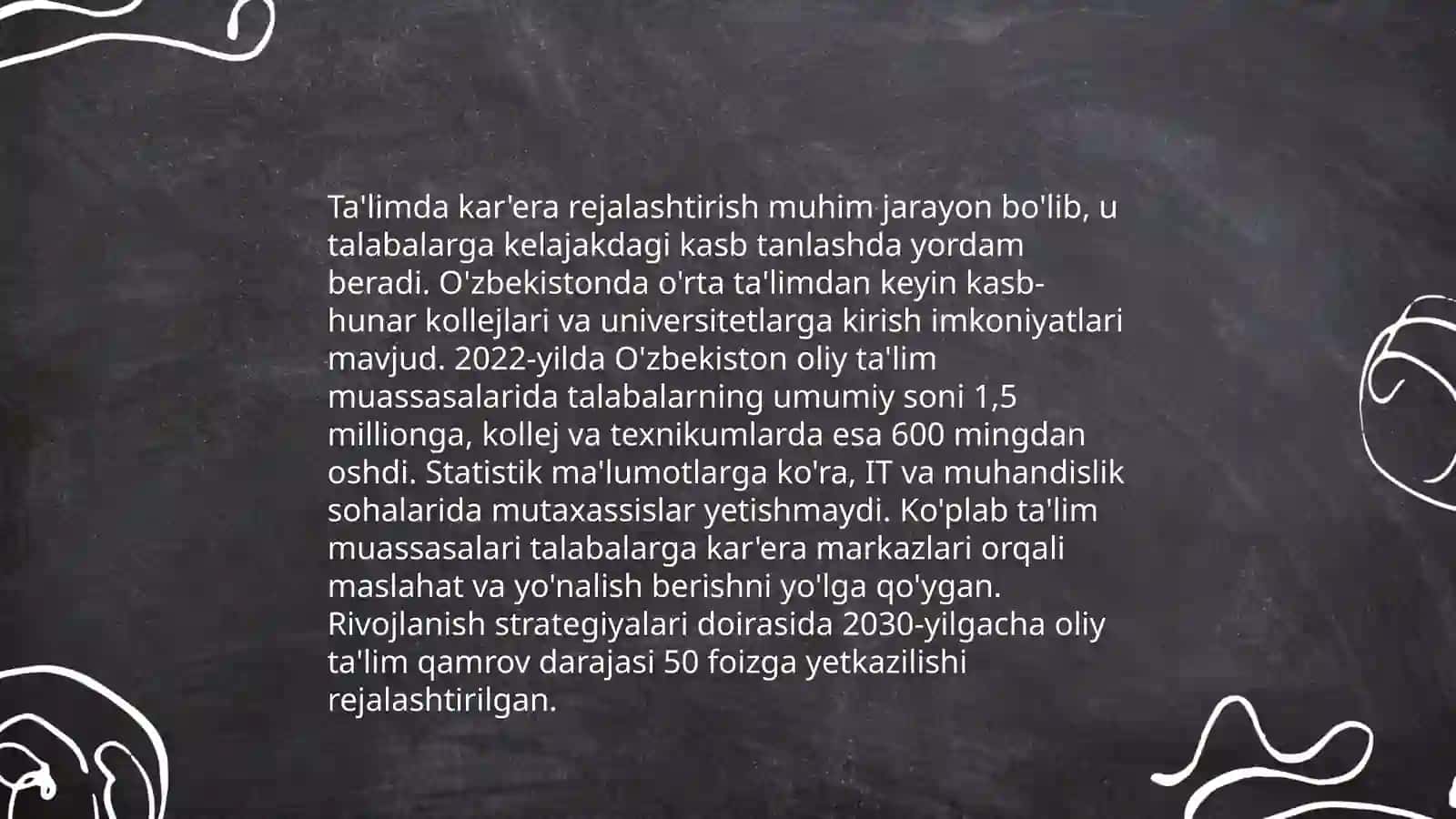 Kar'eraning ta'lim tizimi sohasiga doir masalalari 4