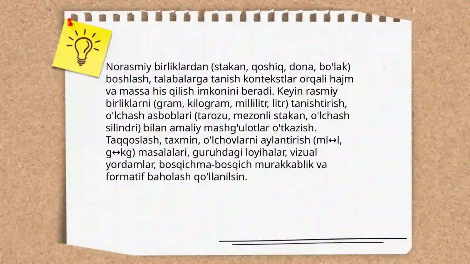 Boshlangʻich sinflarda massa va sigʻim oʻlchov birliklarini oʻrgatish metodikasi 4