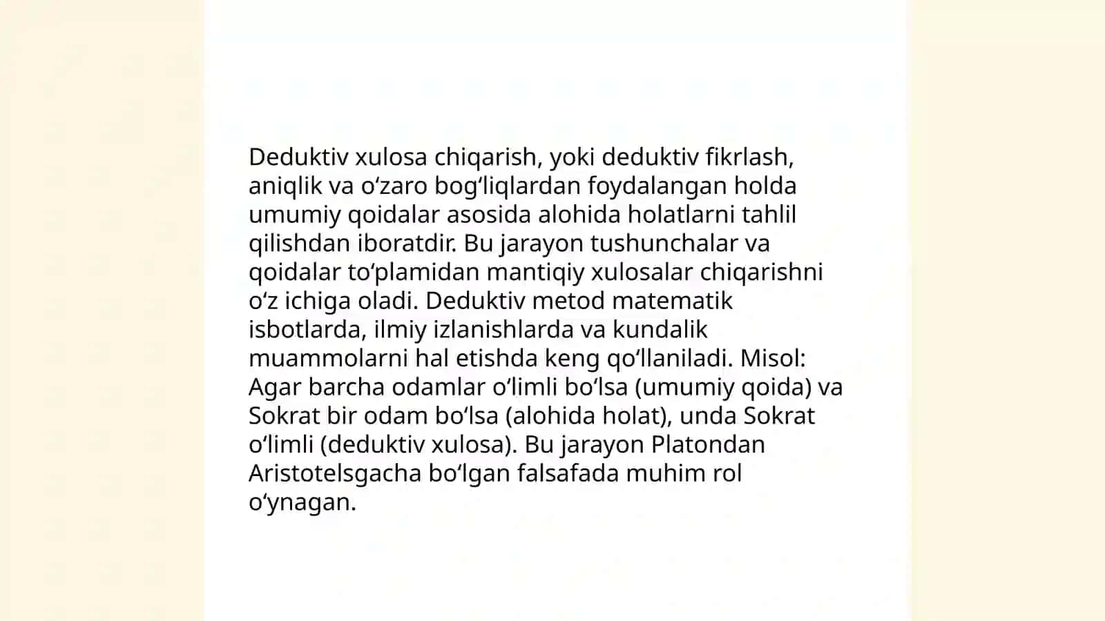 Xulosa chiqarishning umumiy mantiqiy tavsifi 4
