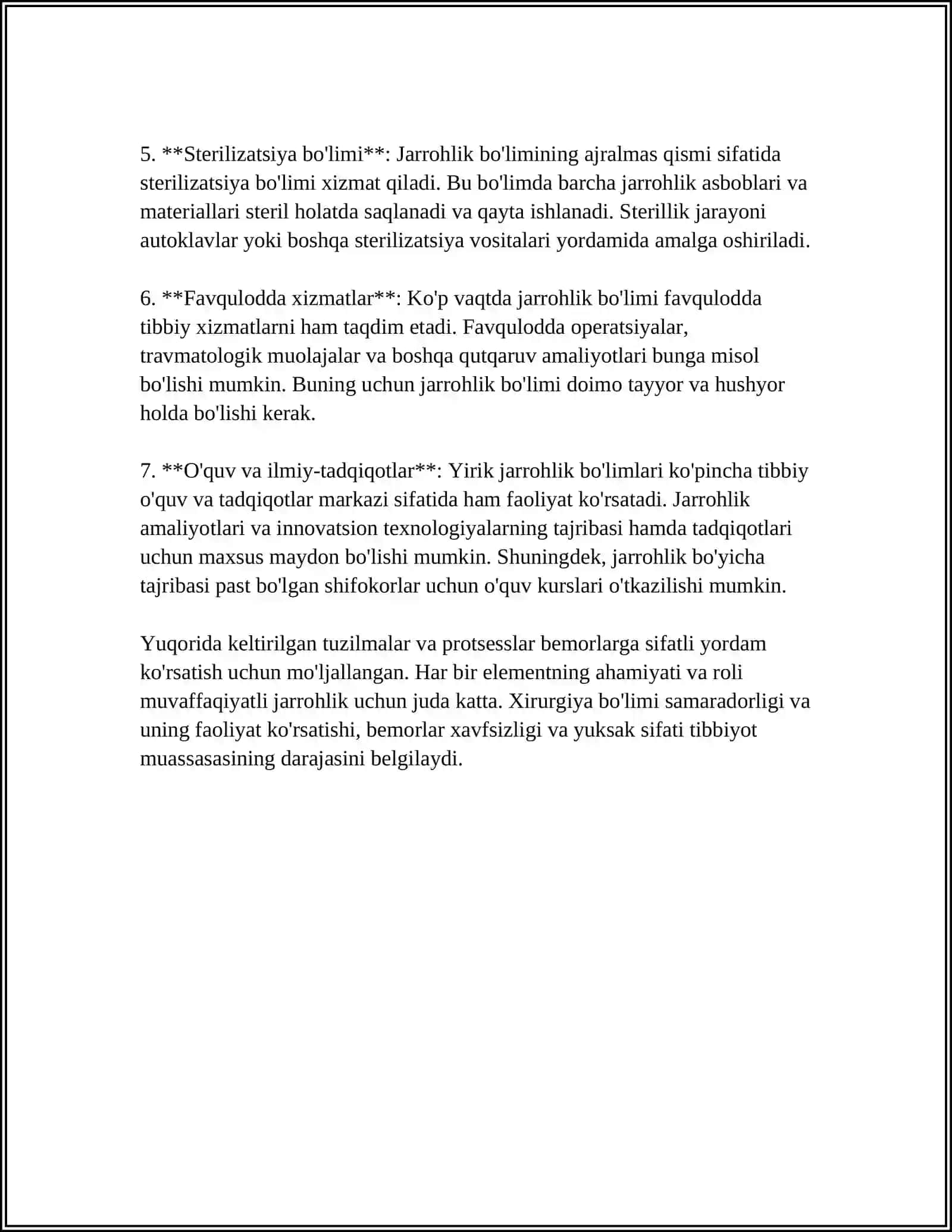 XIRURGIYA BOLIMI TUZILMASI VA UNI ISHINI TASHKIL QILISH 4