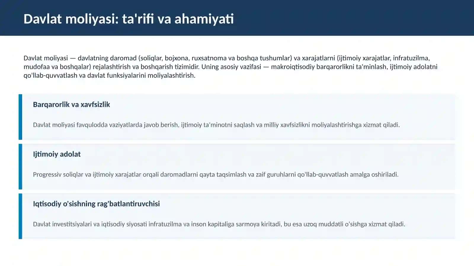 Moliya va Davlat Moliyaviy Faoliyati Tushunchasi 4