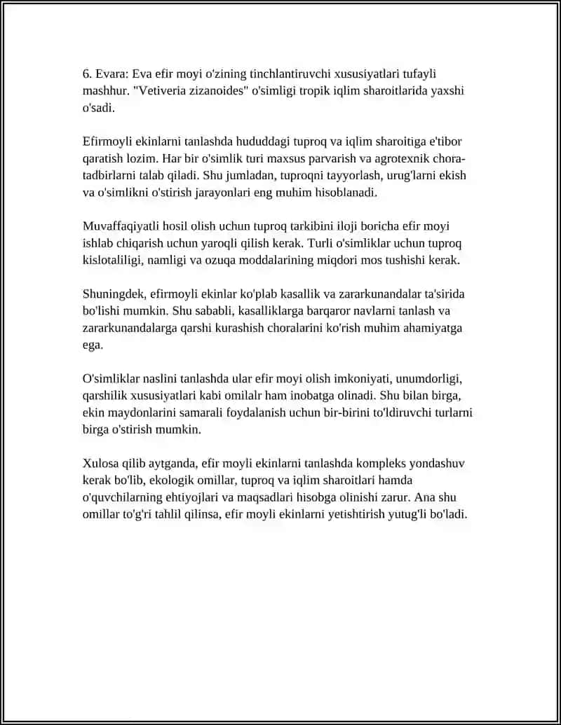 Efir moyli ekinlarni yetishtirish texnologiyasi 4