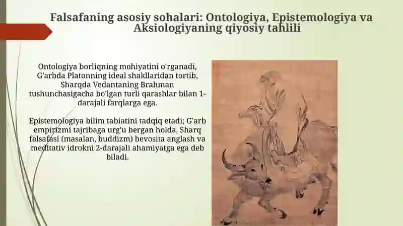 Falsafaning mohiyatiga oid Sharq va G’arb mutafakkirlarita’riflarinitasniflash 4