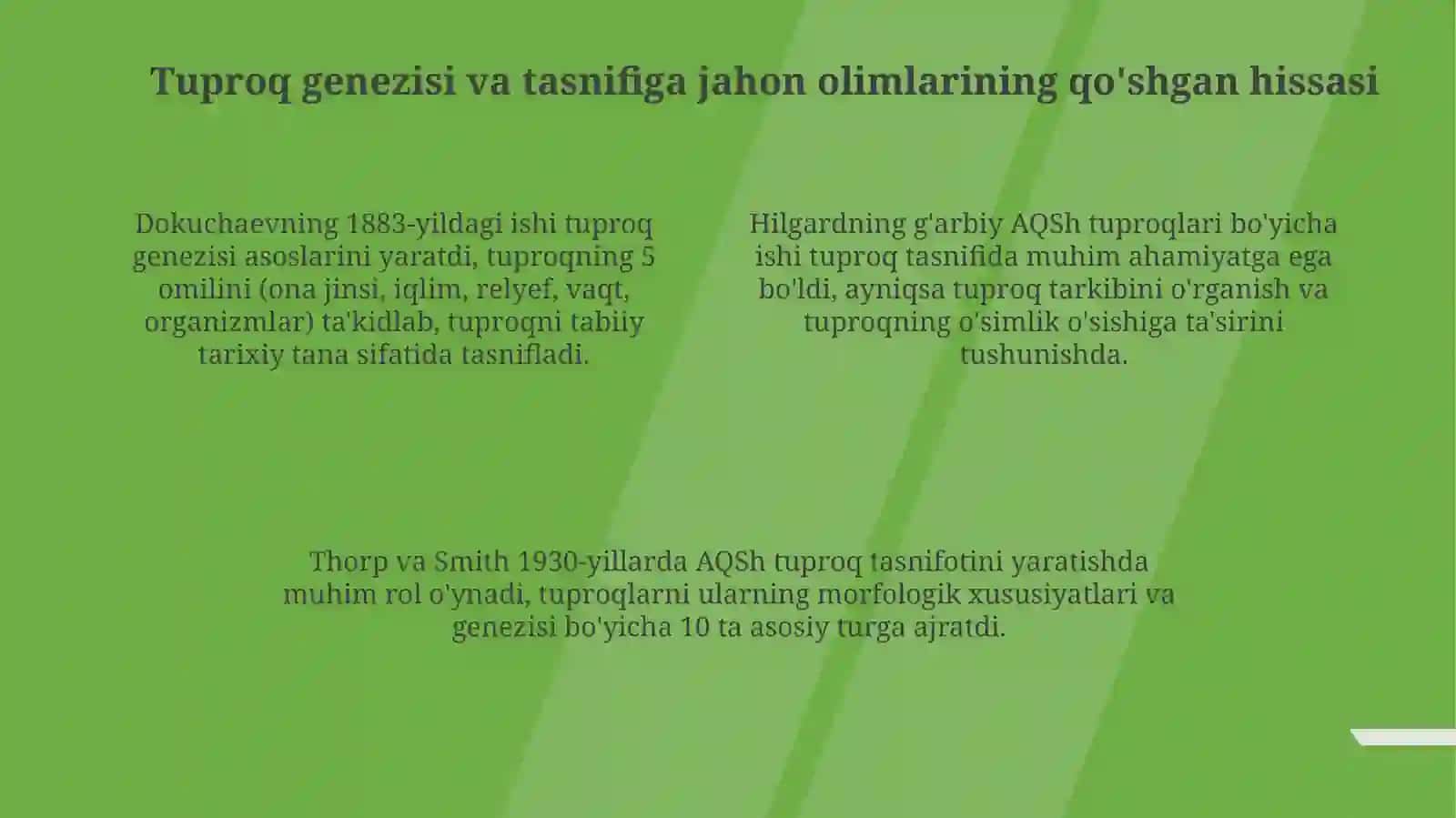 Tuproqshunoslik fanining Rivojlanishida Jahon olimlarining qo'shgan hissasi 4