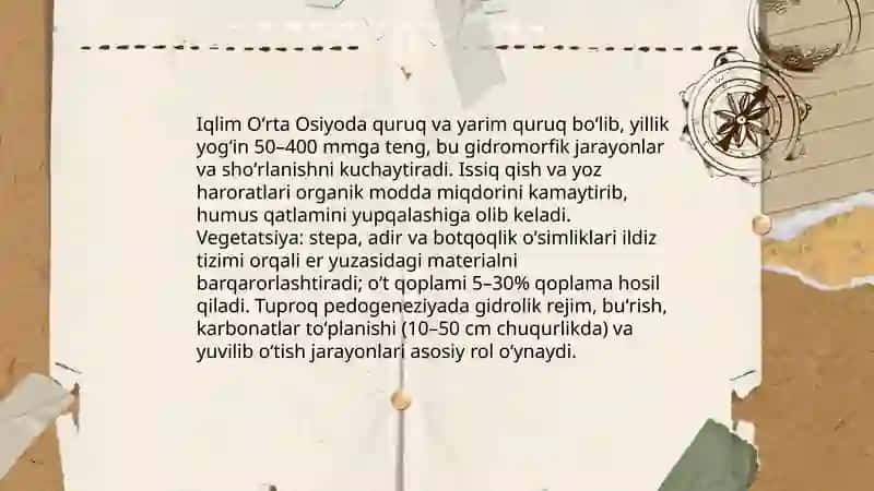 O'rta Osiyo Tuproqlari 4