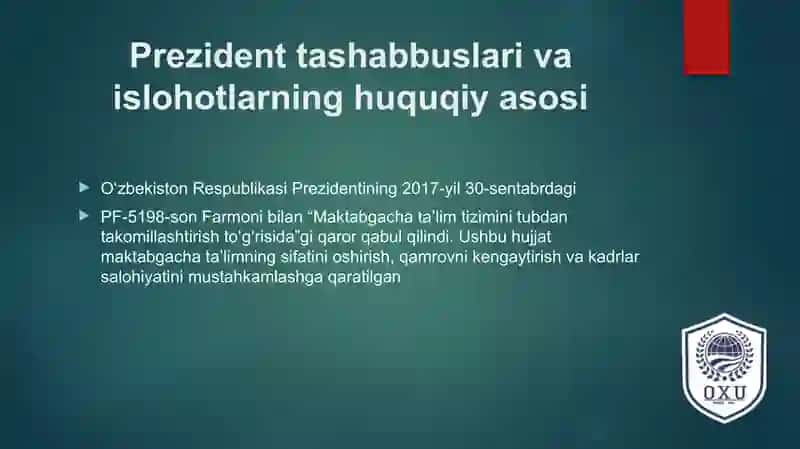 O'zbekistonda maktabgacha ta'lim tizimini  rivojlantirish 4