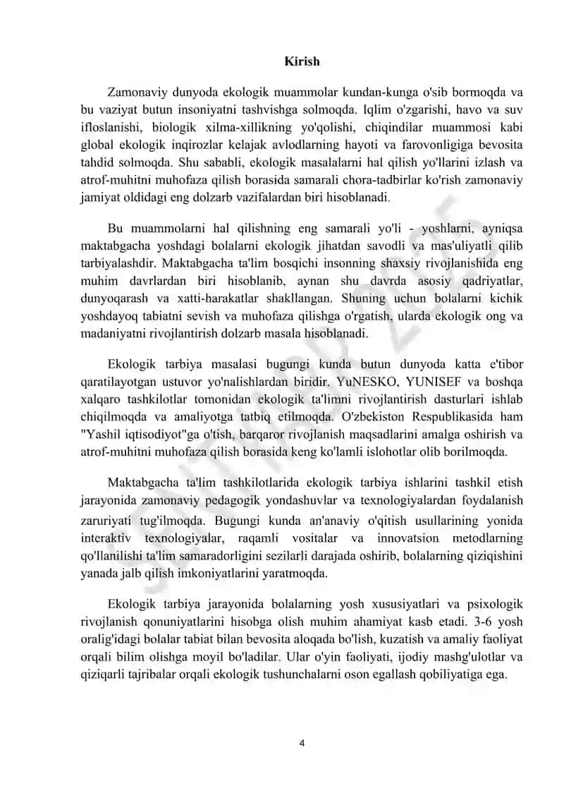 Maktabgacha ta'lim tashkilotlarida ekalogik tarbiya rivojlantirish 4