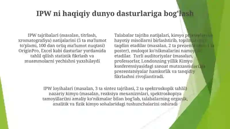 Kimyo fanidan IPW baholash 4