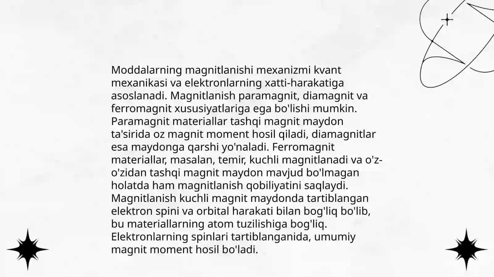 Moddalarni magnit xususiyatlari 4