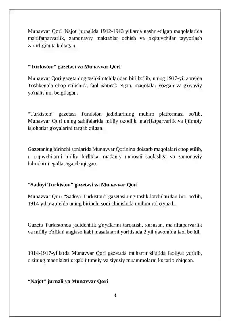 Munavvar Qori Abdurashidxonov: Hayoti va Ijodi 4