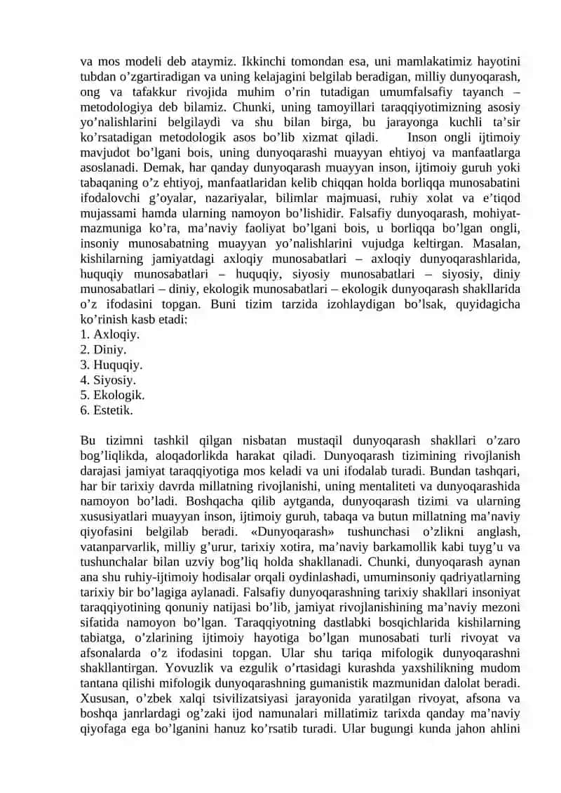 Falsafiy dunyoqarash,uning xususiyatlari va asosiy tamoyillari 4