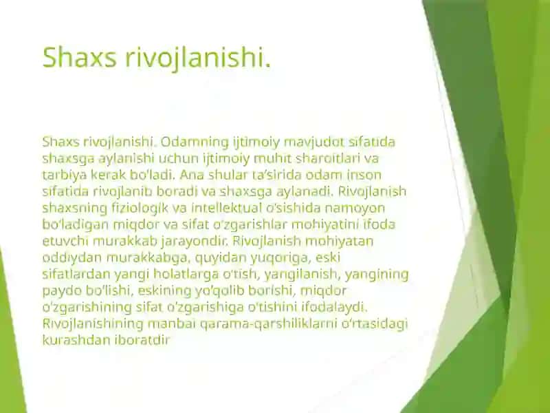 Shaxs rivojlanishining yoshga bog'liq xususiyatlari 4