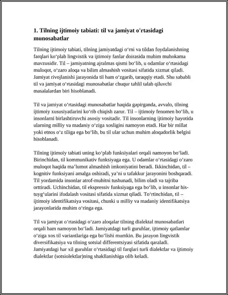 TILNING IJTIMOIY TABIATI, TIL VA TAFAKKUR 4