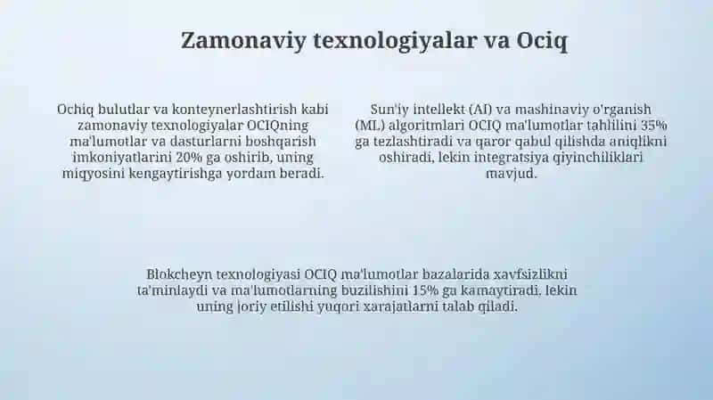 Ociqguruhning kamchiliklari 4