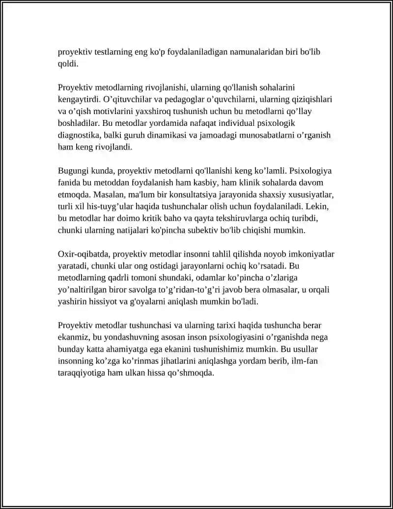 INSON RUHIY HOLATINI O'RGANISHDA PROYEKTIV METODLARNING O'RNl 4