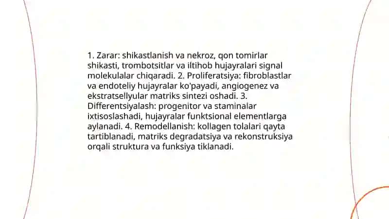 Kompensator moslanish jarayonlari. Toʻqima regeneratsiyasi mexanizmi 4