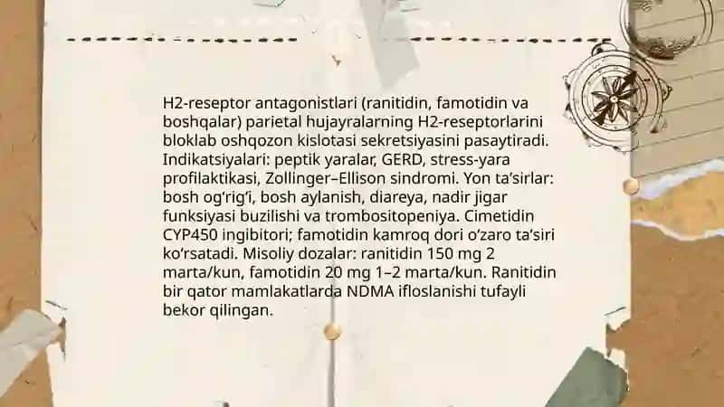 Antatsidlar (oshqozon kislotasini neytralizatsiya qiluvchi moddalar) 4