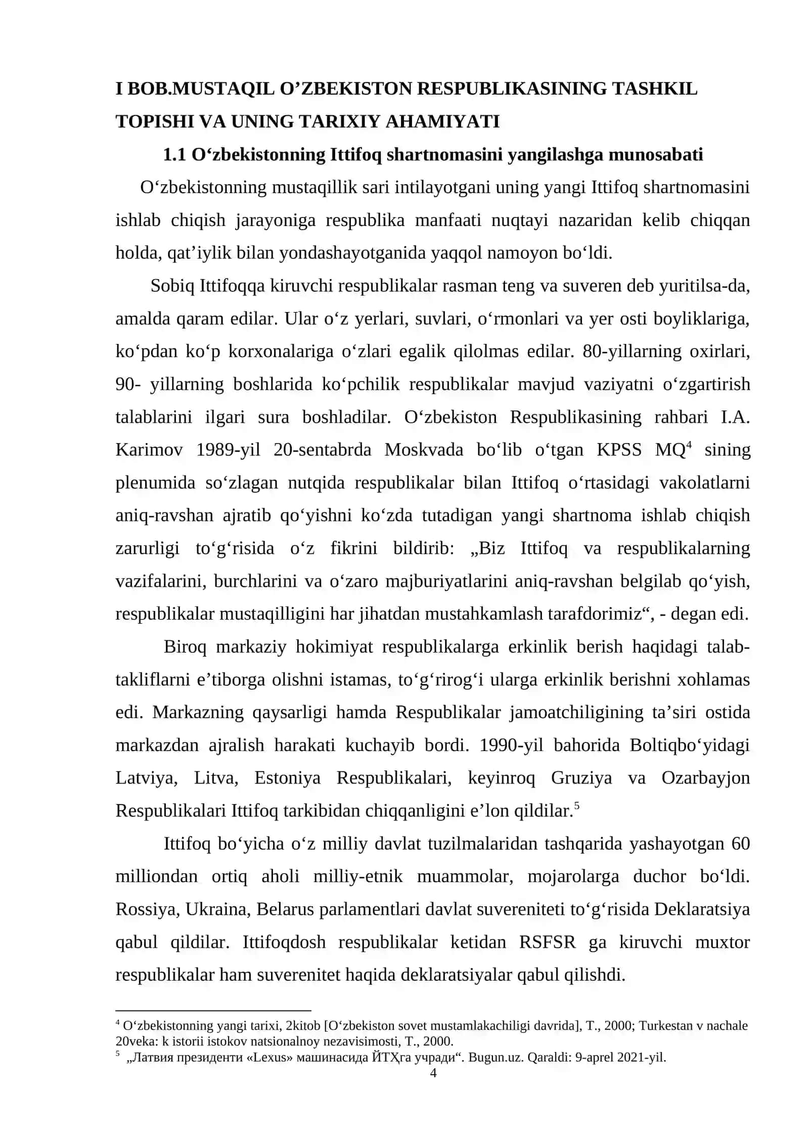 O‘ZBEKISTON MUSTAQILLIGINING HUQUQIY ASOSLARNING YARATILISHI 4