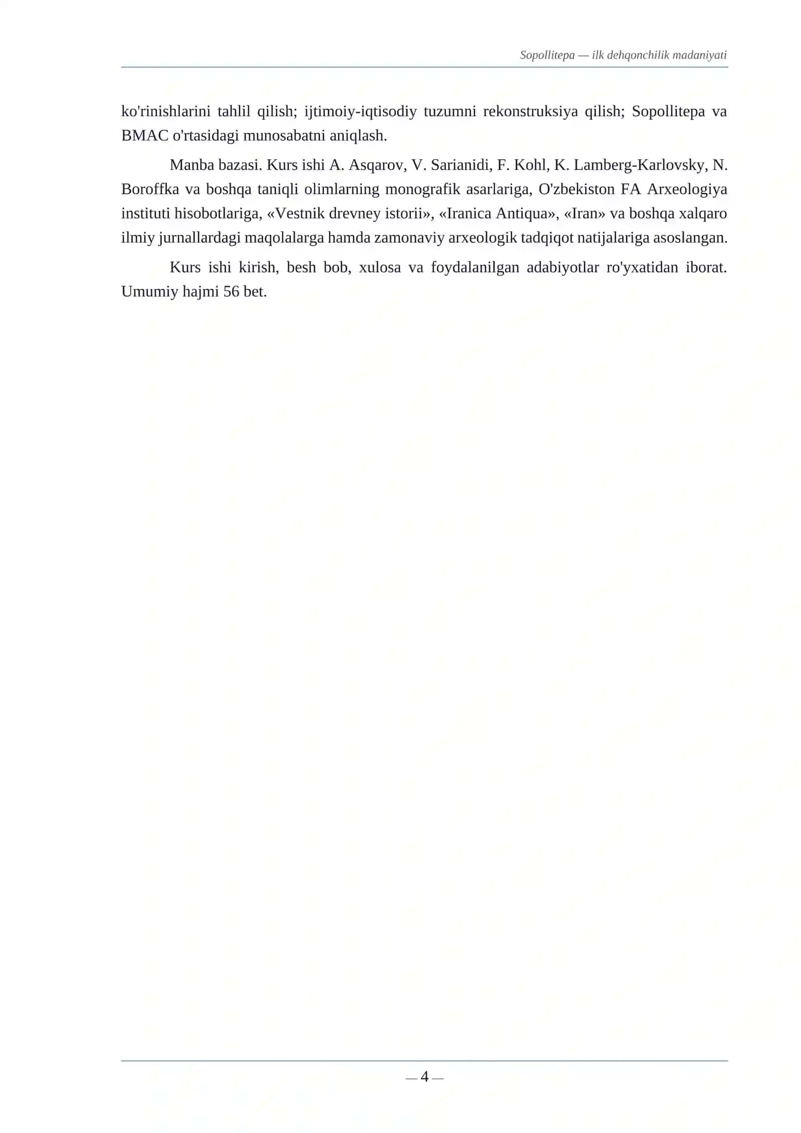 SOPOLLITEPA — O'RTA OSIYO ILK DEHQONCHILIK MADANIYATINING YIRIK MARKAZI 4