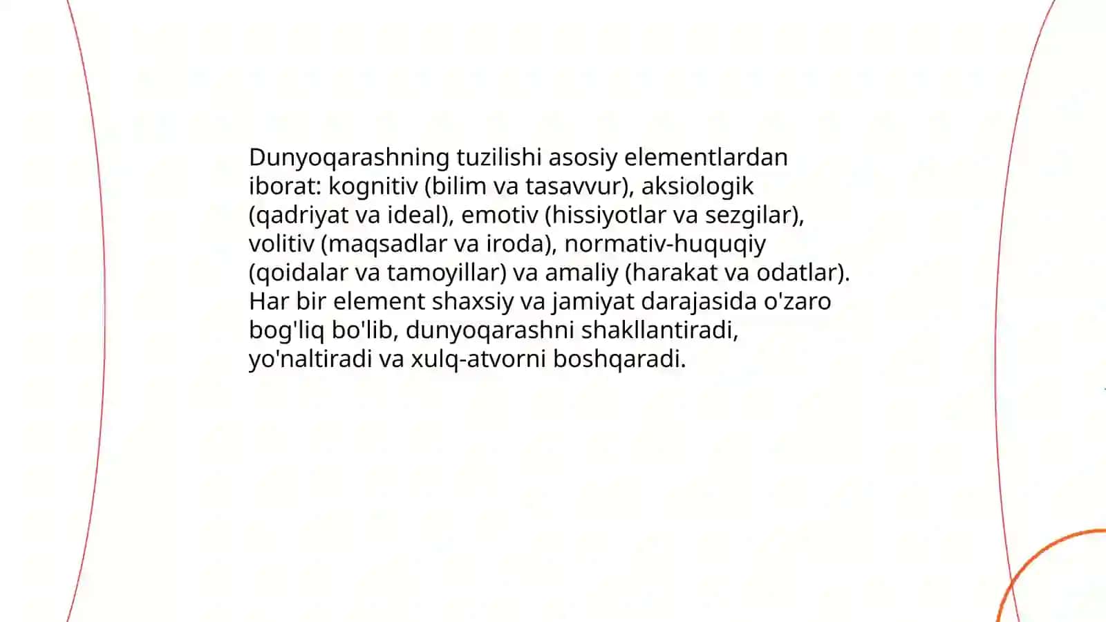 Dunyoqarashning mohiyati, tuzilishi va asosiy funksiyalari 4