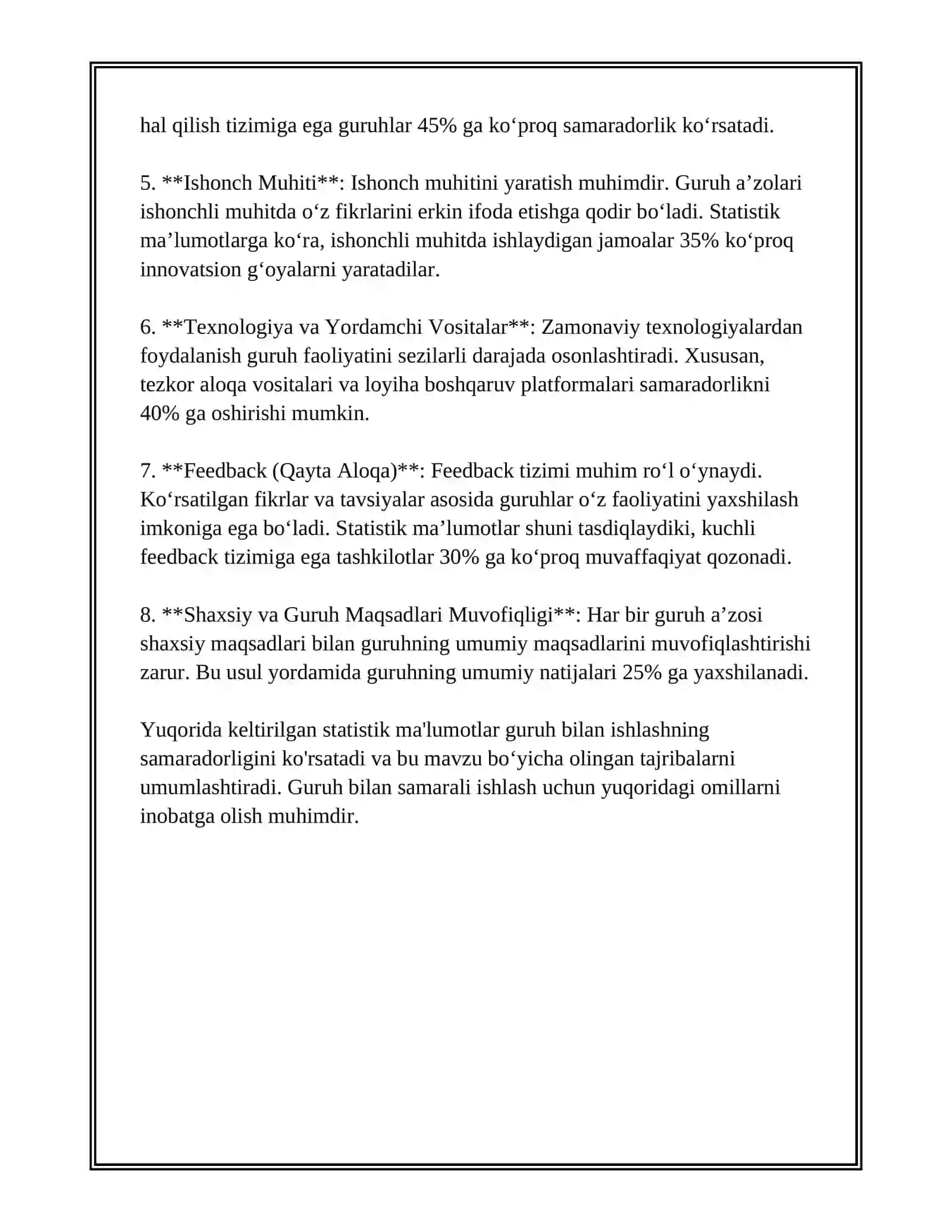 SOTSIAL-PSIXOLOGIK TRENING NEOBIXEVIORISTIK ANANALARDA;GURUH BILAN ISHLASH JARAYONIDA PAYDO BO‘LISHI MUMKIN BO‘LGAN MUAMMOLI VAZIYATLAR 4