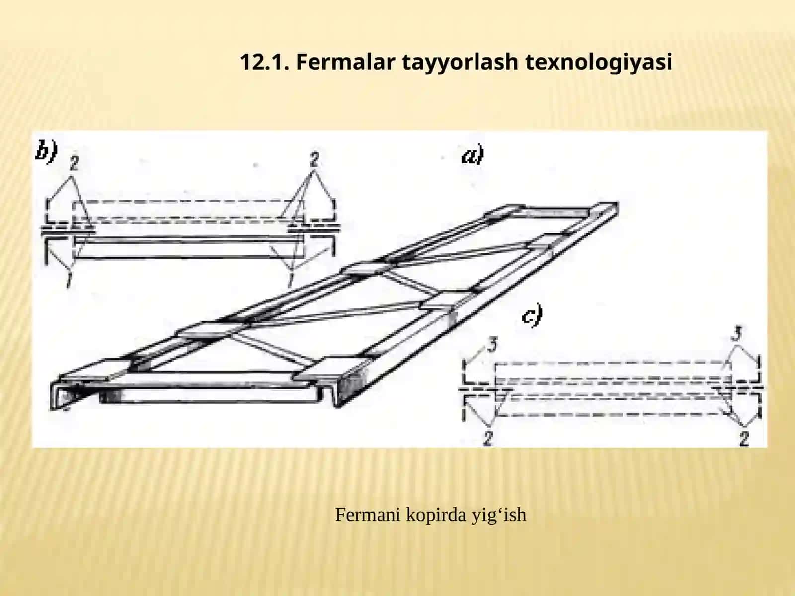 12 MA’RUZA: Panjarali konstruktsiyalarni ishlab chiqarish texnologiyasi 4