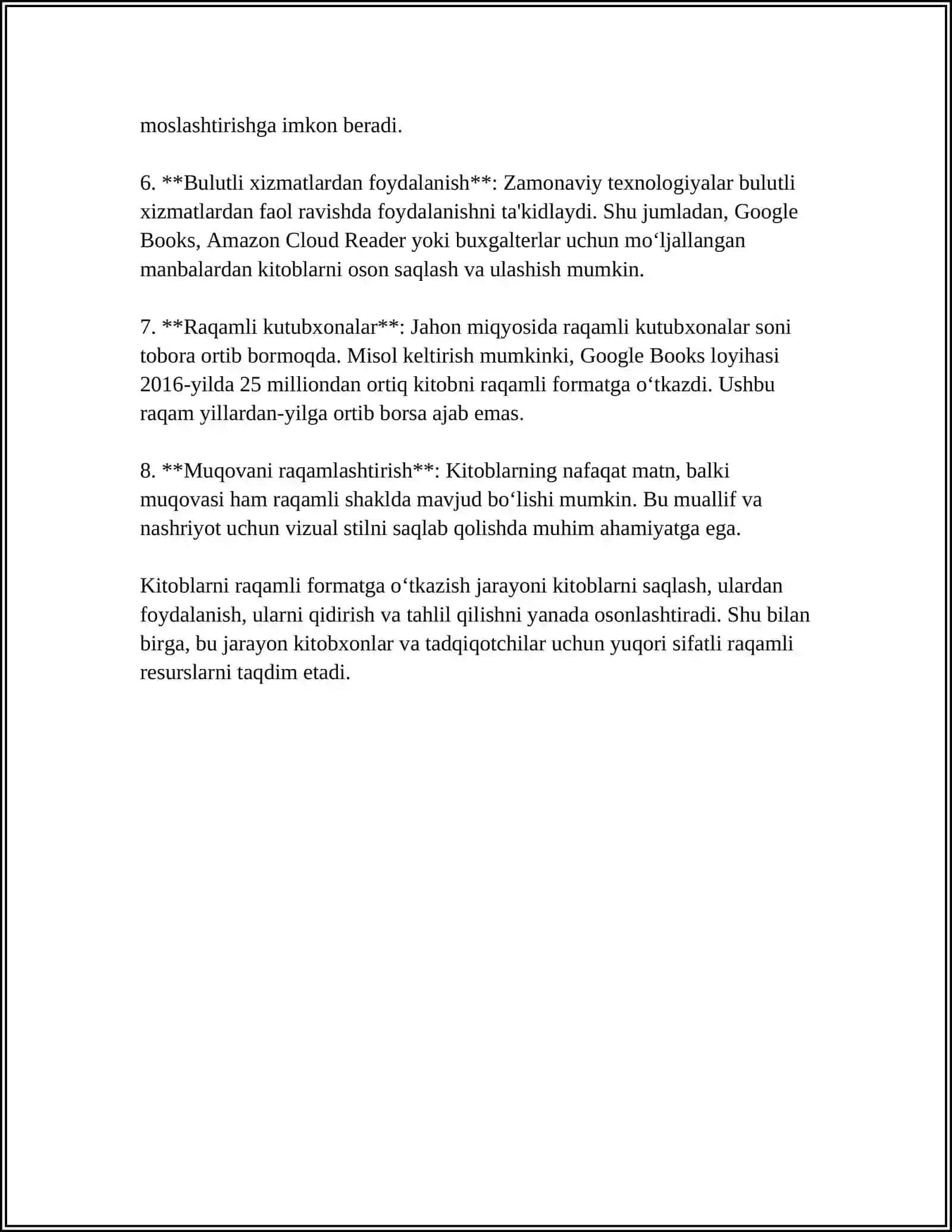 REFERAT Mavzu: MANBALAR VA ADABIYOTLAR BILAN ISHLASH 4