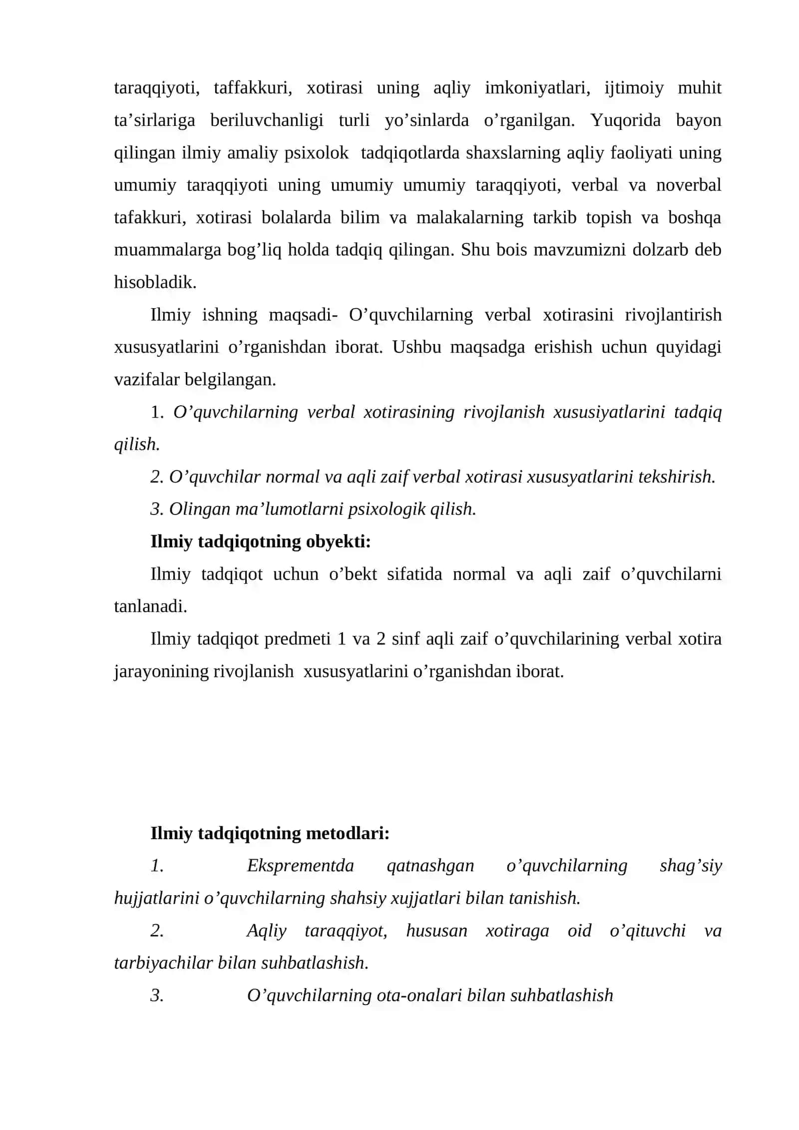 AQLI ZAIF O’QUVCHILARDA VERBAL XOTIRANI TEKSHIRISH USULLARI.doc 4