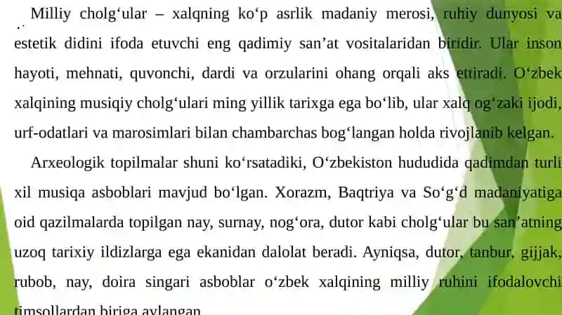 Musiqiy spektakllarda milliy cholg'ularni qo'llash 4