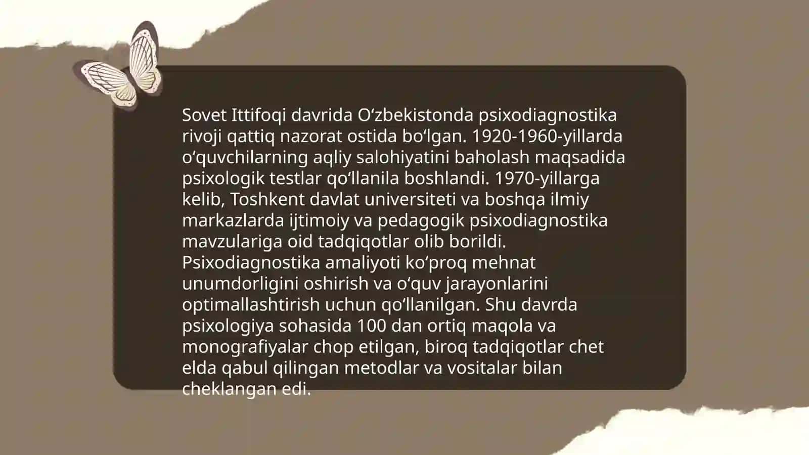 Oʻzbekistonda psixodiagnostikaning rivojlanish tarixi 4