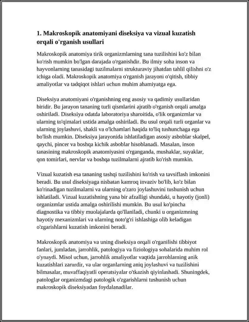 ANATOMIYANI ÕRGANISH USULLARI. TANA ÕQI VA SATIXLARI 4
