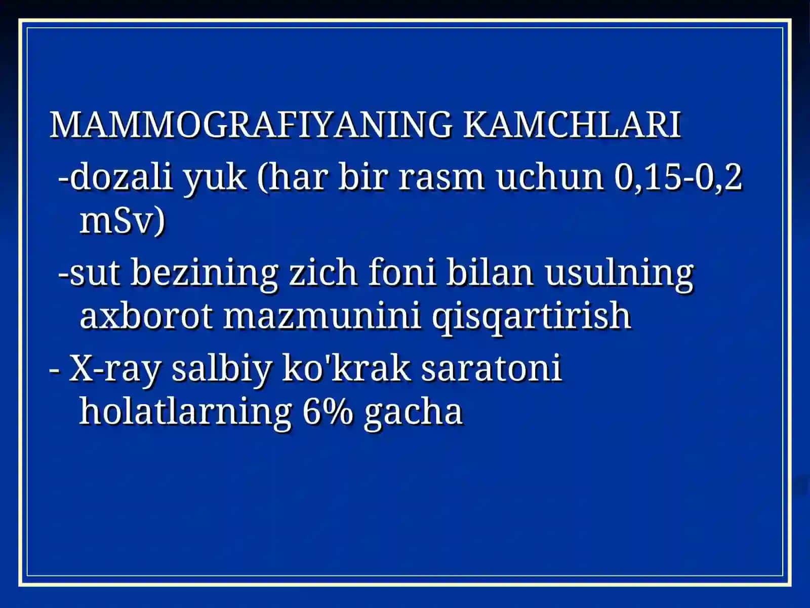 Rentgen mammografiyasi - sut bezlarini tekshirish 4