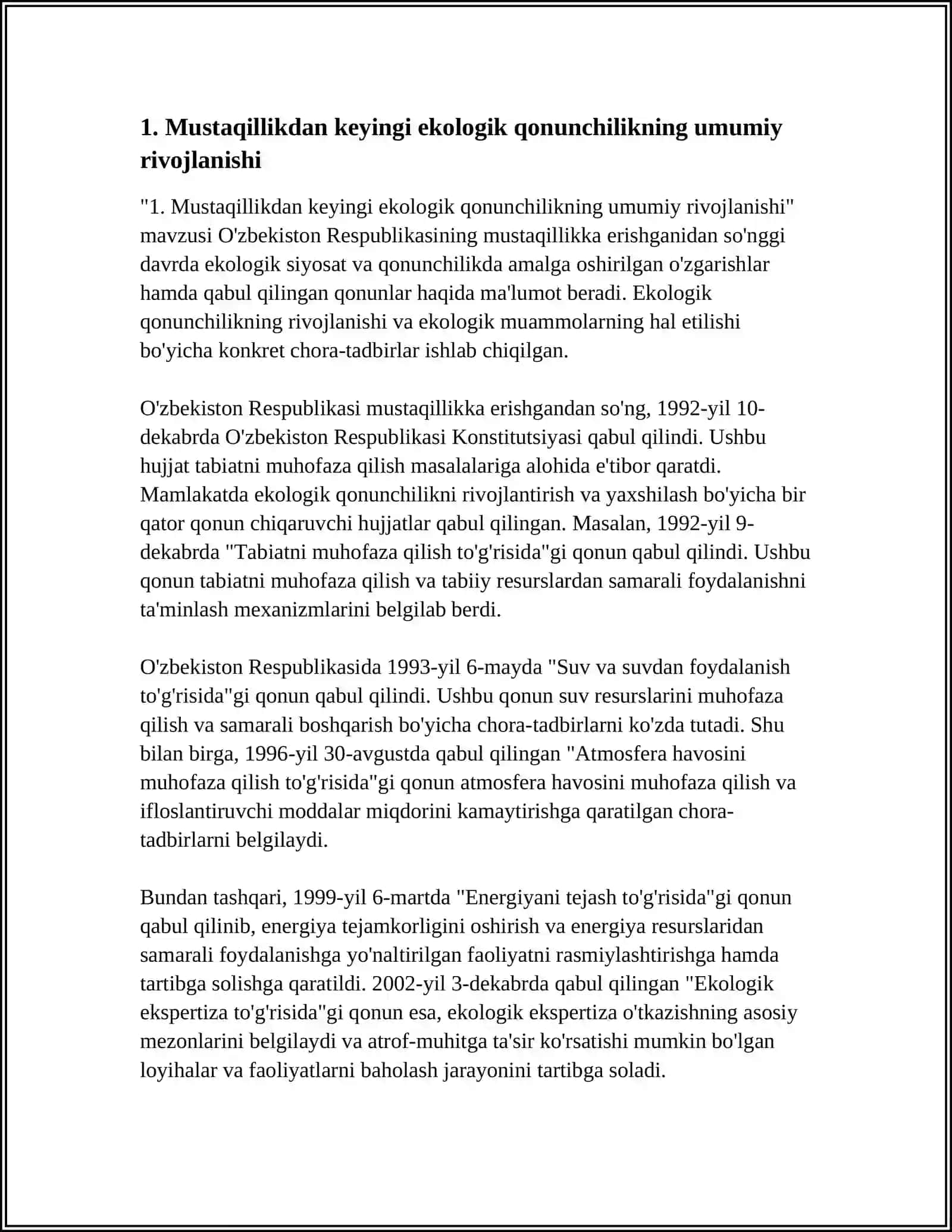 Ekologik siyosat va qonunlar 4