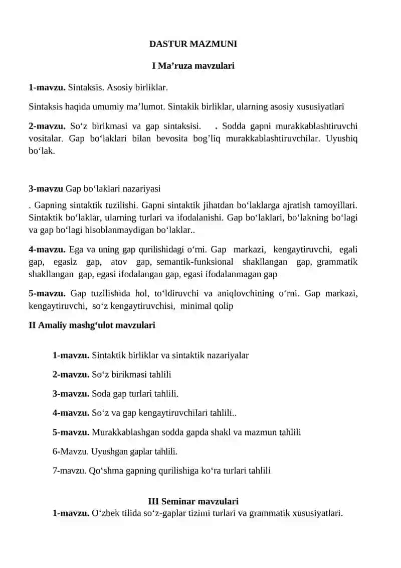YAKUNIY NAZORAT SAVOLLARI VA BAHOLASH TARTIBI DASTURI 4