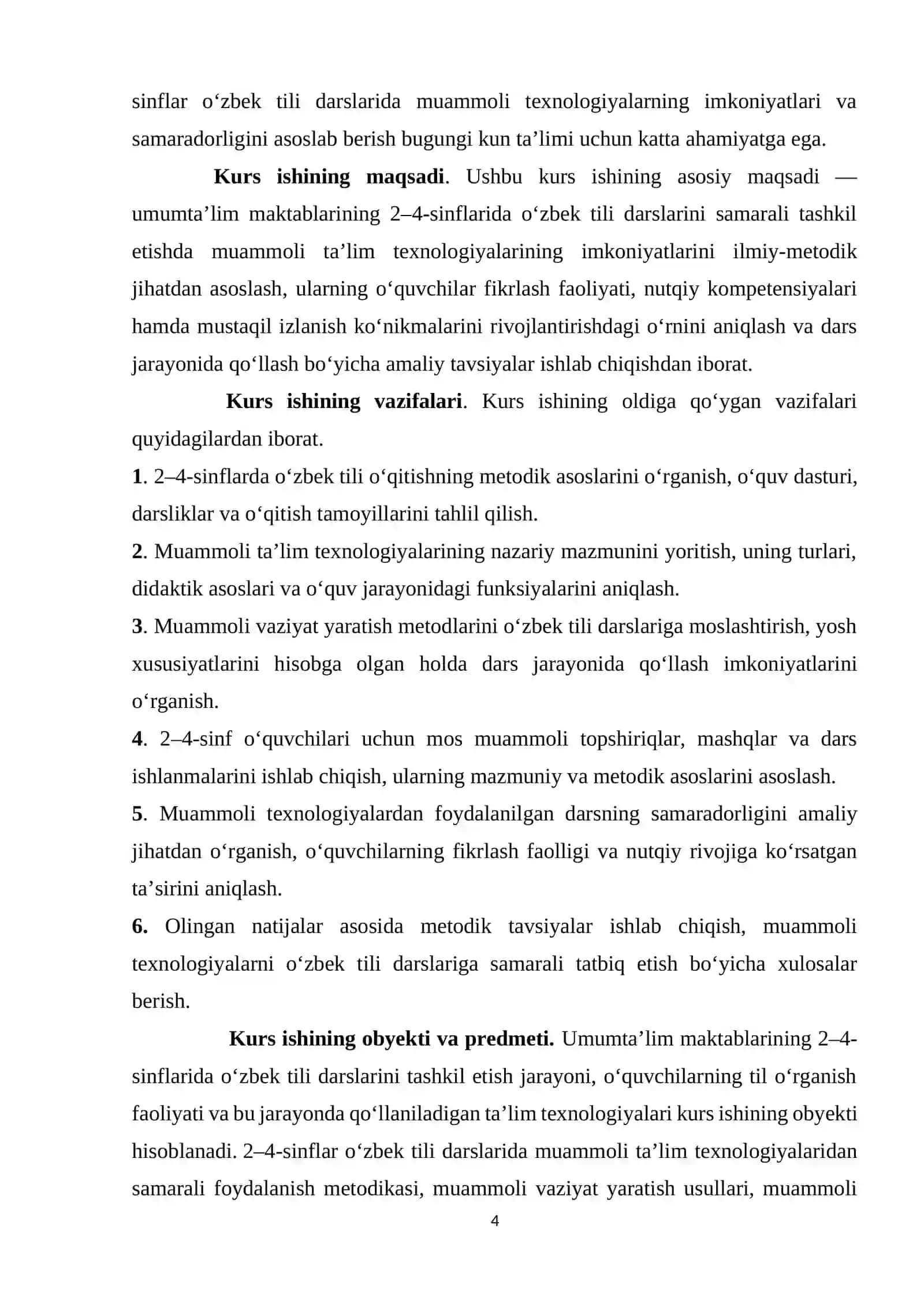 O‘zbek Tilini o‘qitish metodikasi 4