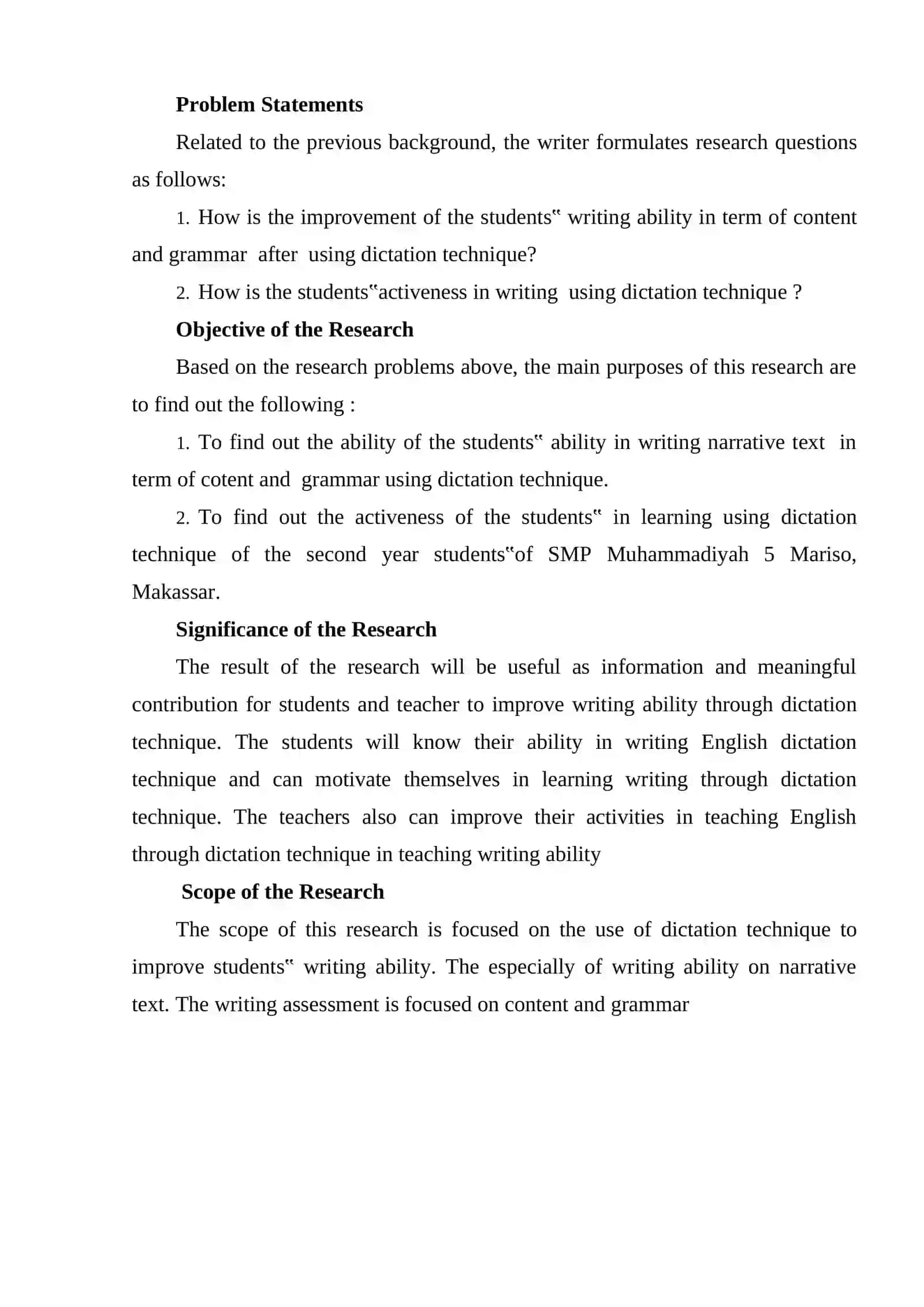 THE ROLE OF DICTATION IN IMPROVING WRITING SKILLS 4