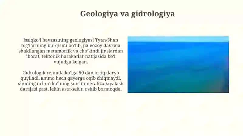 Issiqkoʻl havzasi va havzaning umumiy ta'rifi 4