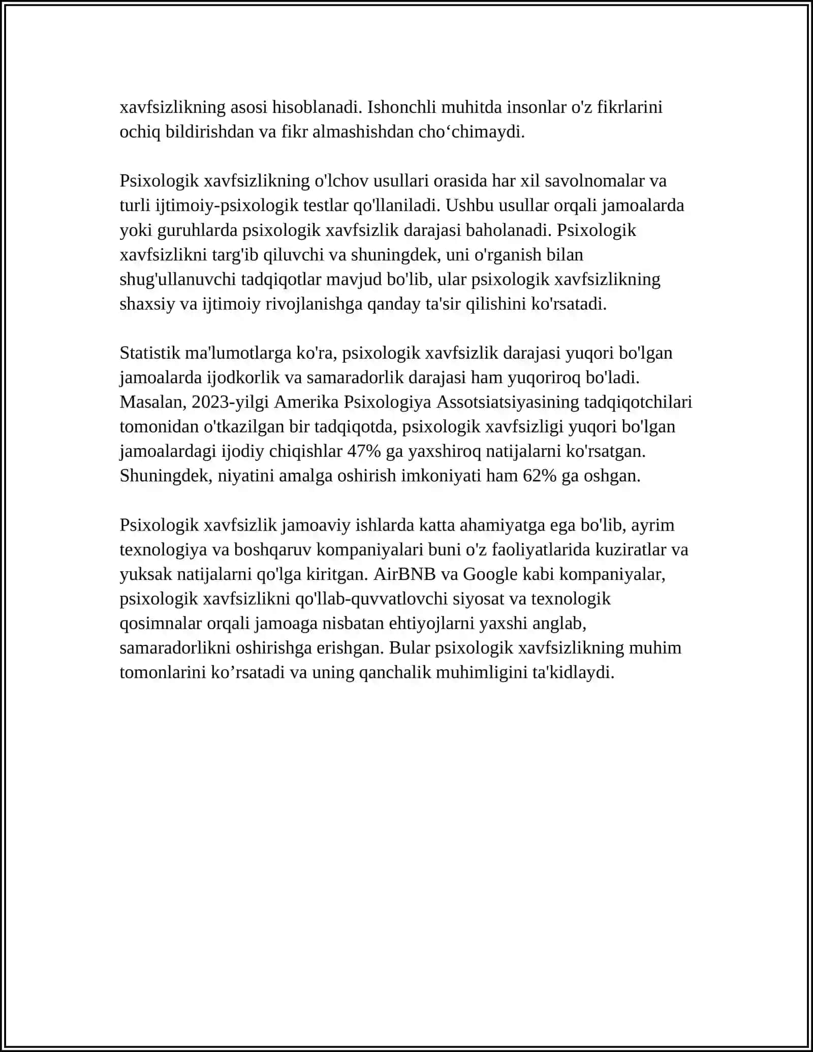 FAOLIYAT XAVFSIZLIGINI TAʼMINLASHDA PSIXOLOGIK OMILLARNING AHAMIYATI 4