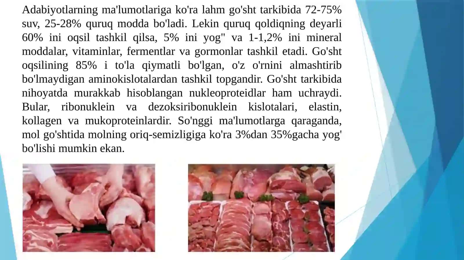Go'sht va go'sht mahsulotlaridan o'tadigan kasalliklar hamda sifat kórsatkichlari. 4