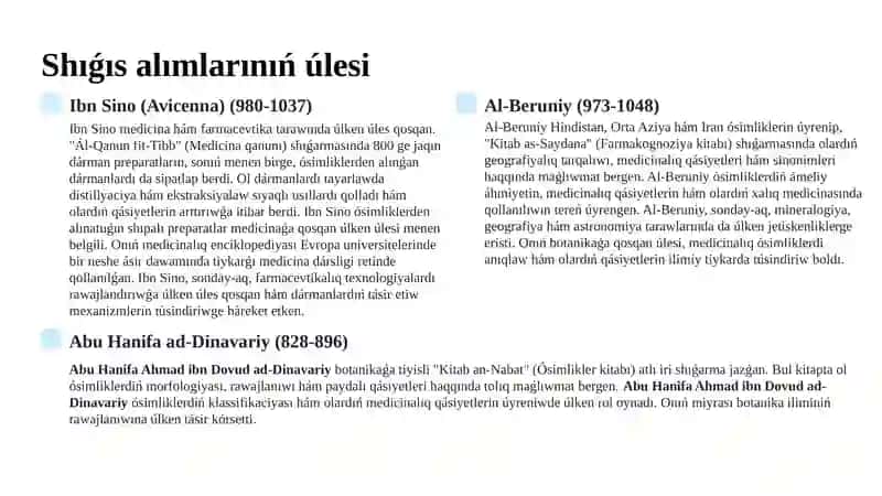 Flora hám taksonomiyası pániniń rawajlanıwı ilimpazlardıń úlesi 4