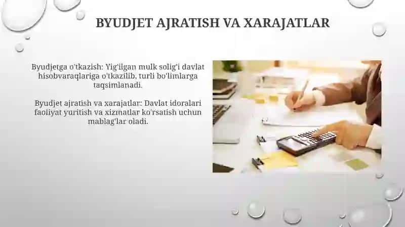 Mulkiy soliq tizimida byudjet ajratish va xarajatlar 4