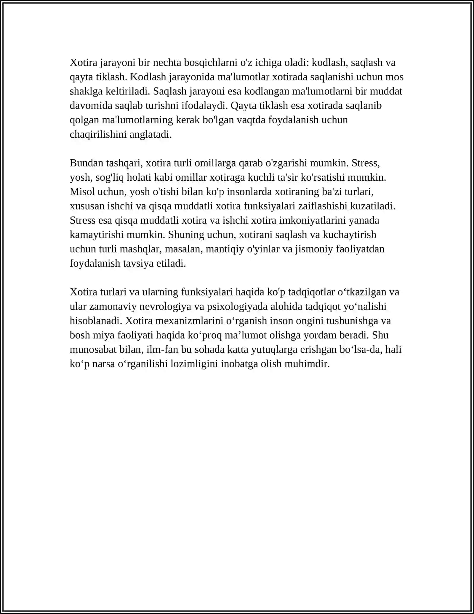 XOTIRA HAQIDA TUSHUNCHA 4